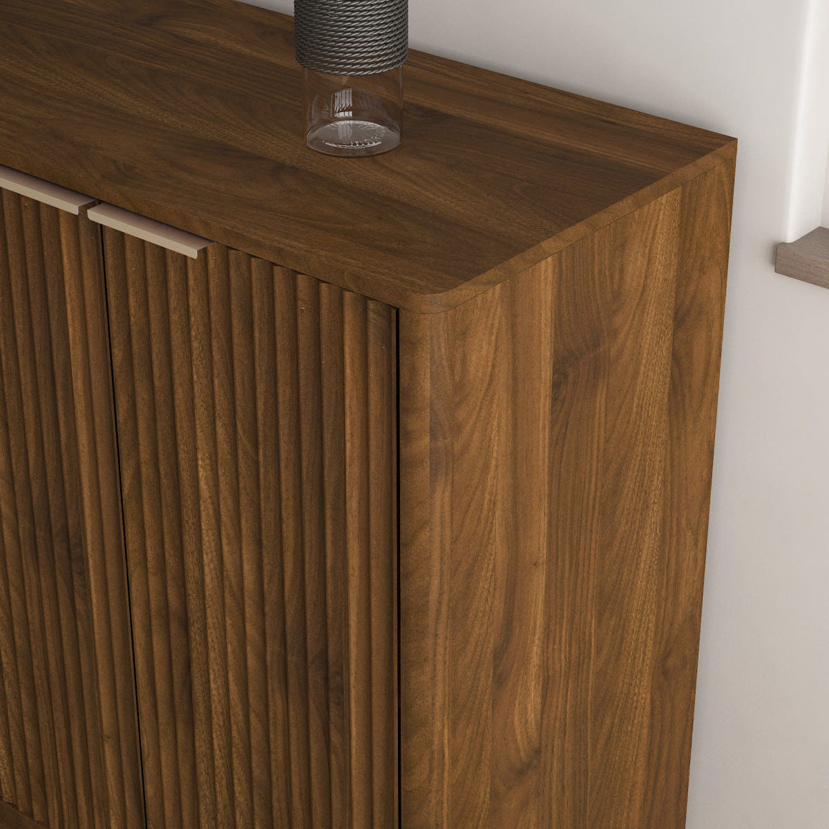 And Streamdale Modern Fluted Buffet Cabinet with Storage and Adjustable Shelves
