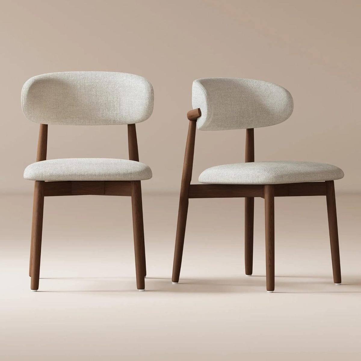 !SOLID Streamdale Solid Ash Wood Mid - Century Modern Dining Chairs, Set of 2 - Walnut