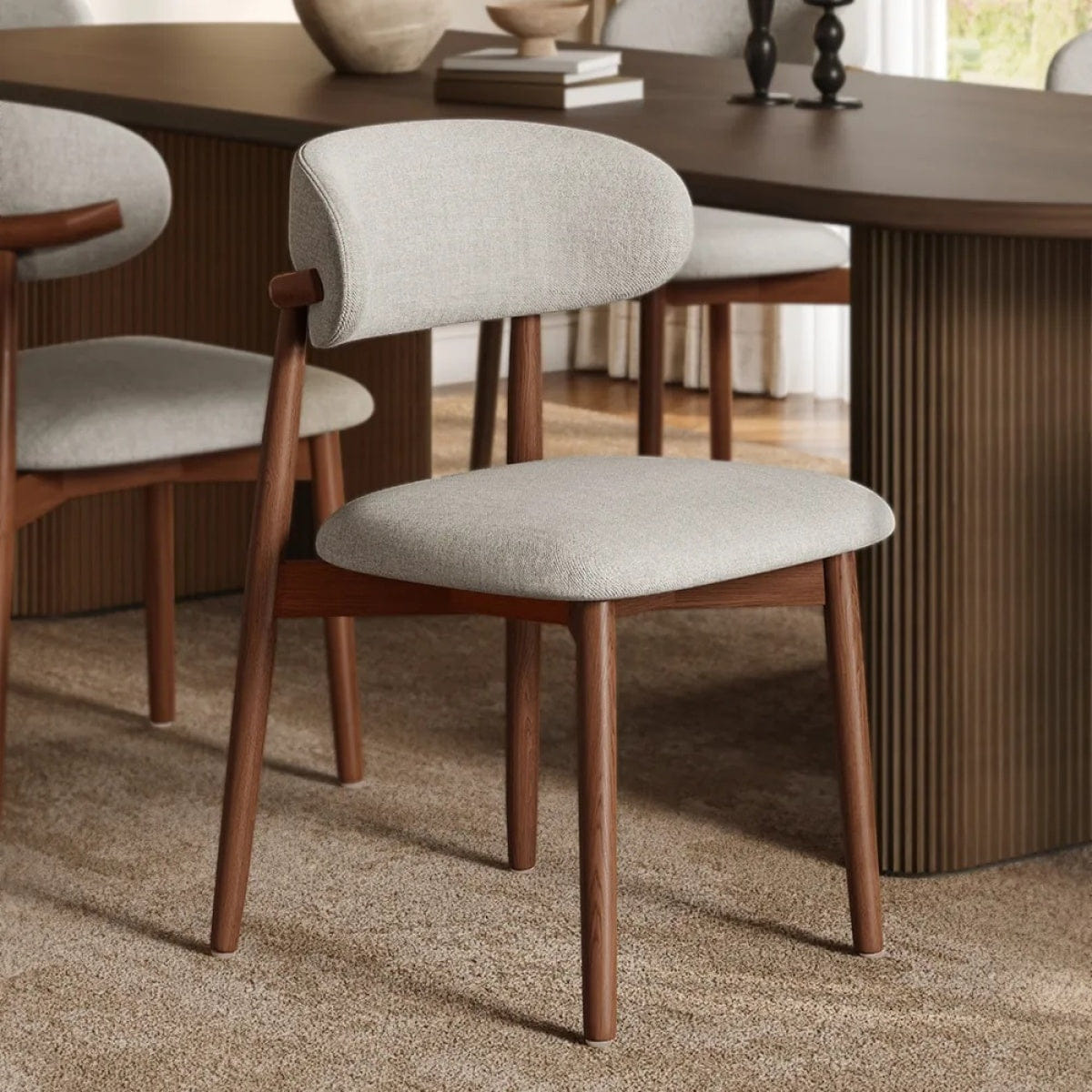!SOLID Streamdale Solid Ash Wood Mid - Century Modern Dining Chairs, Set of 2 - Walnut