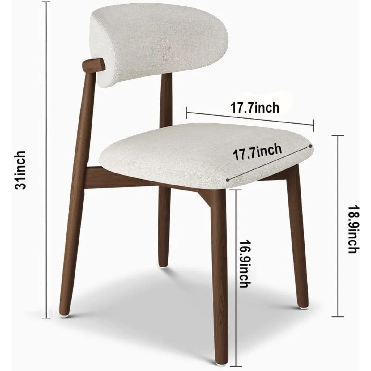!SOLID Streamdale Solid Ash Wood Mid - Century Modern Dining Chairs, Set of 2 - Walnut