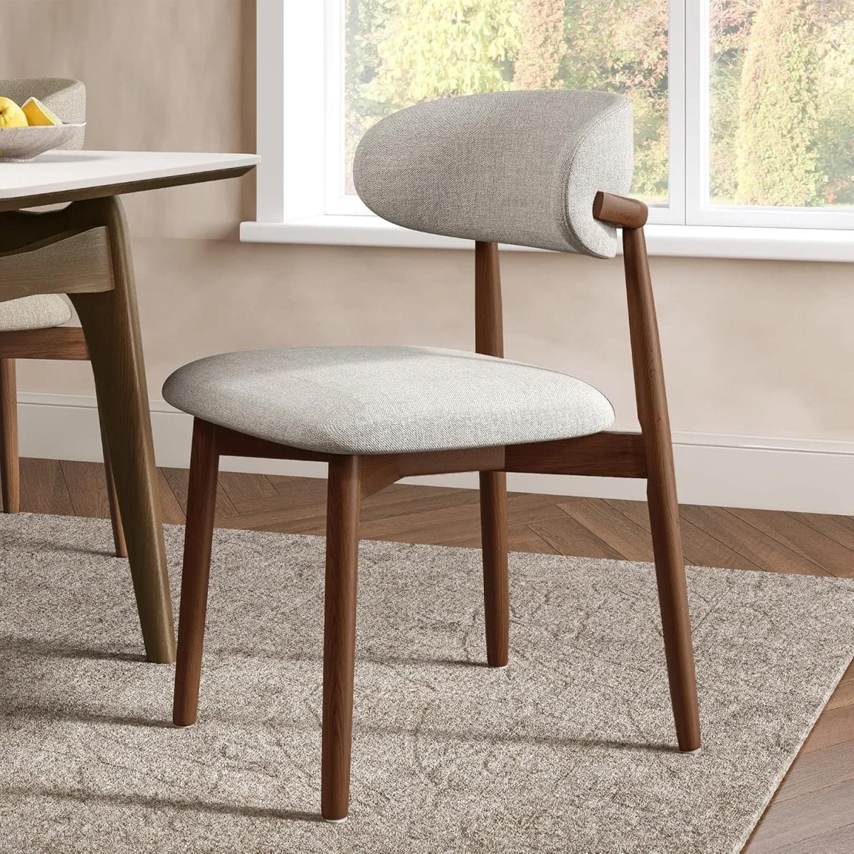 !SOLID Streamdale Solid Ash Wood Mid - Century Modern Dining Chairs, Set of 2 - Walnut
