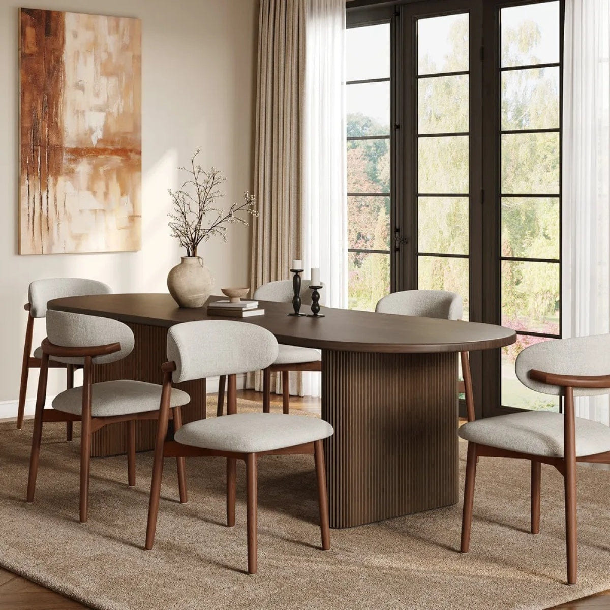 !SOLID Streamdale Solid Ash Wood Mid - Century Modern Dining Chairs, Set of 2 - Walnut