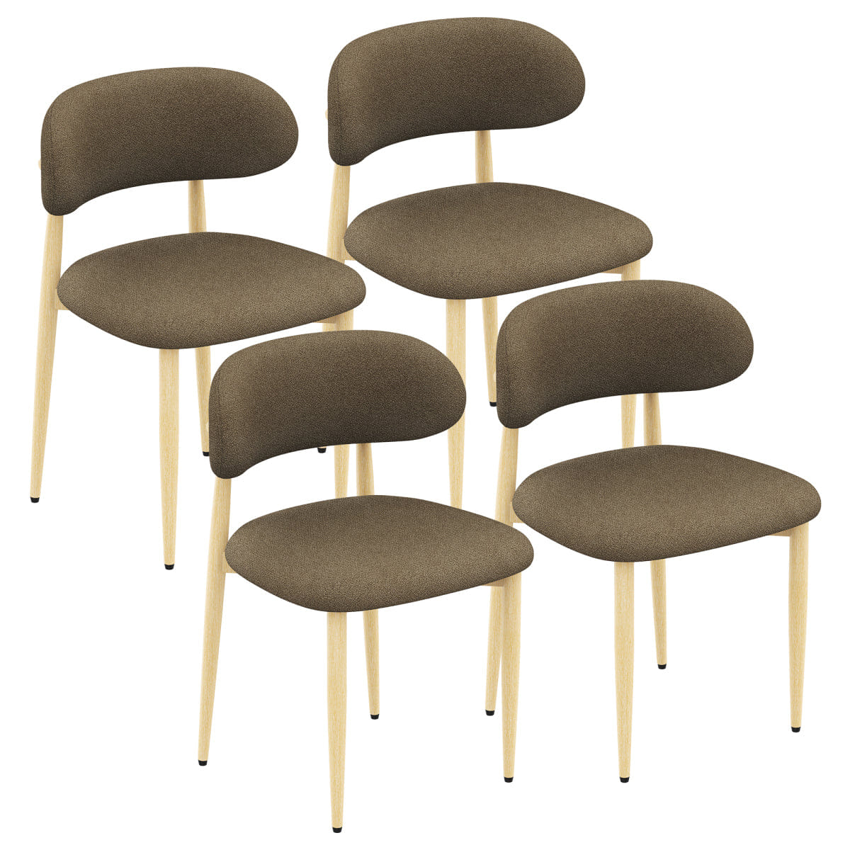 Minimalist Streamdale Minimalist Lamb Wool Dining Chairs, Set of 4