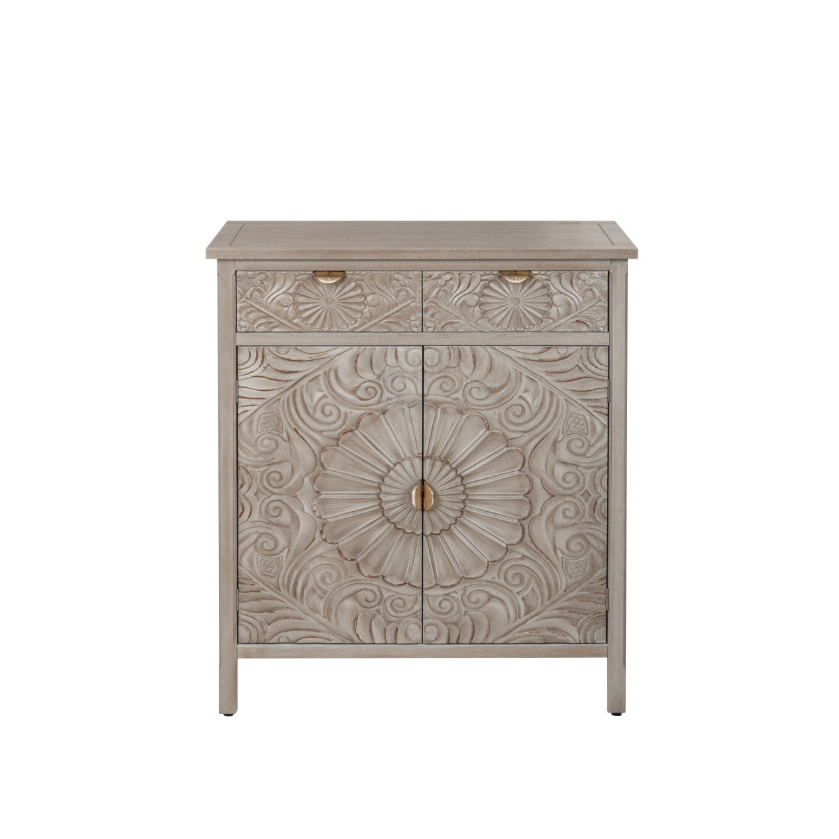 Drawer Streamdale Hand - Carved Wooden Storage Cabinet with Drawer and Doors