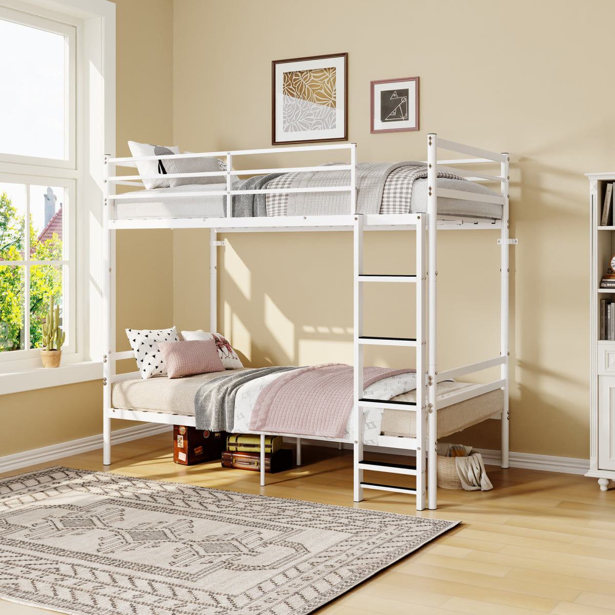 WHITE* Streamdale Sturdy Metal Bunk Bed for Kids and Adults, White - Dorm & Bedroom