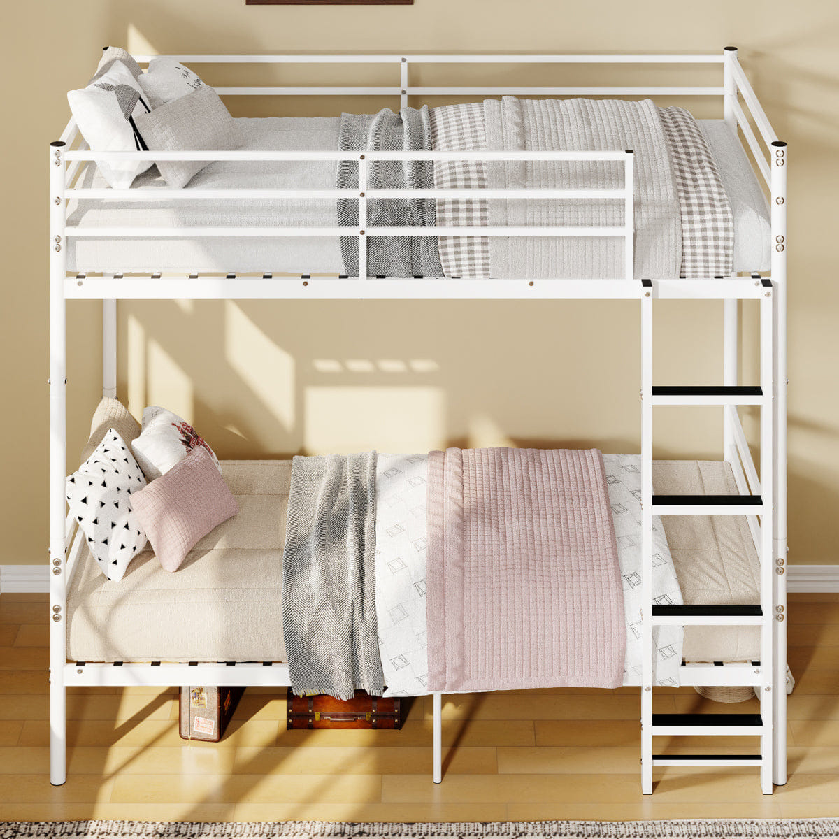 WHITE* Streamdale Sturdy Metal Bunk Bed for Kids and Adults, White - Dorm & Bedroom