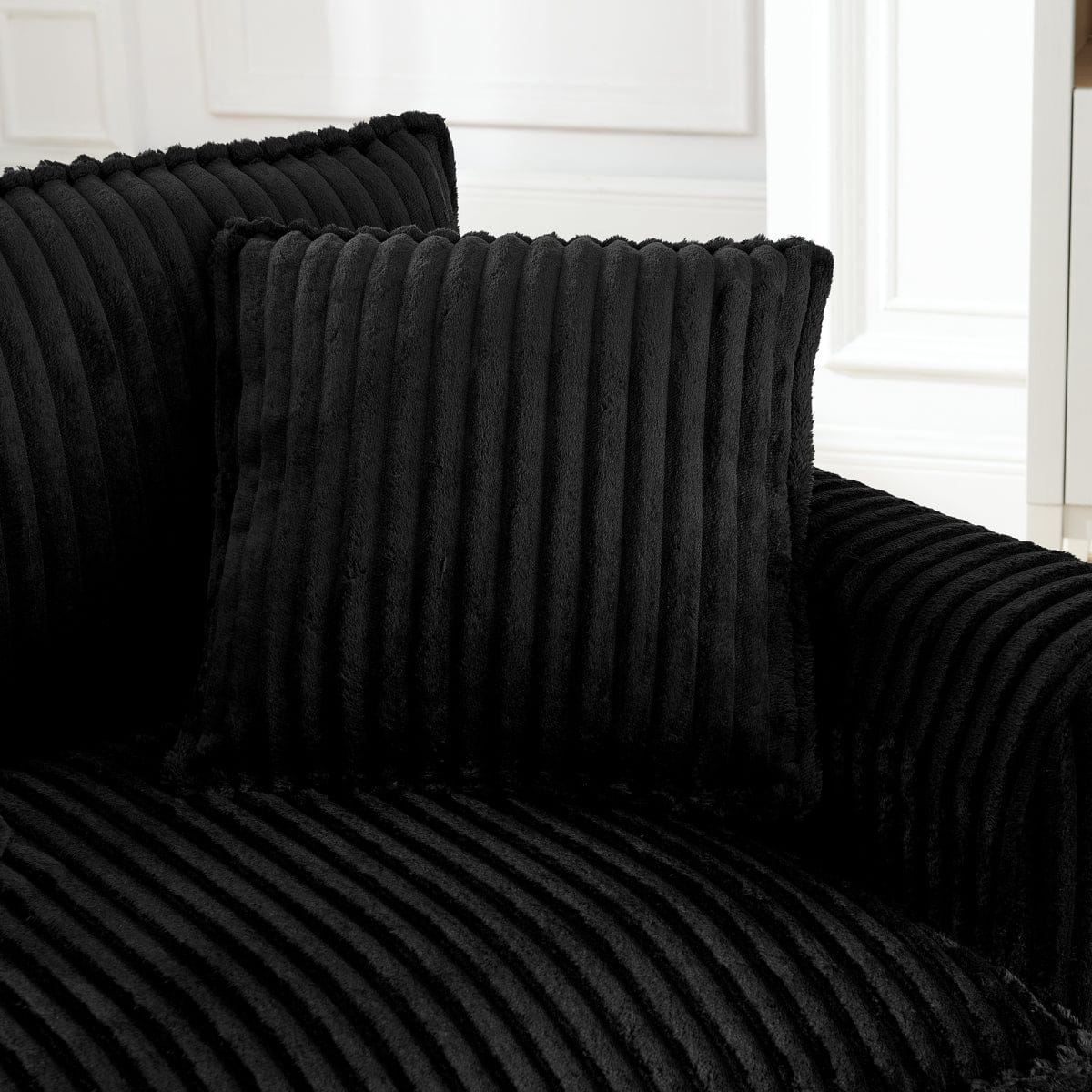 And Streamdale Comfortable Single Lazy Sofa Chair with Backrest and Armrests - Black