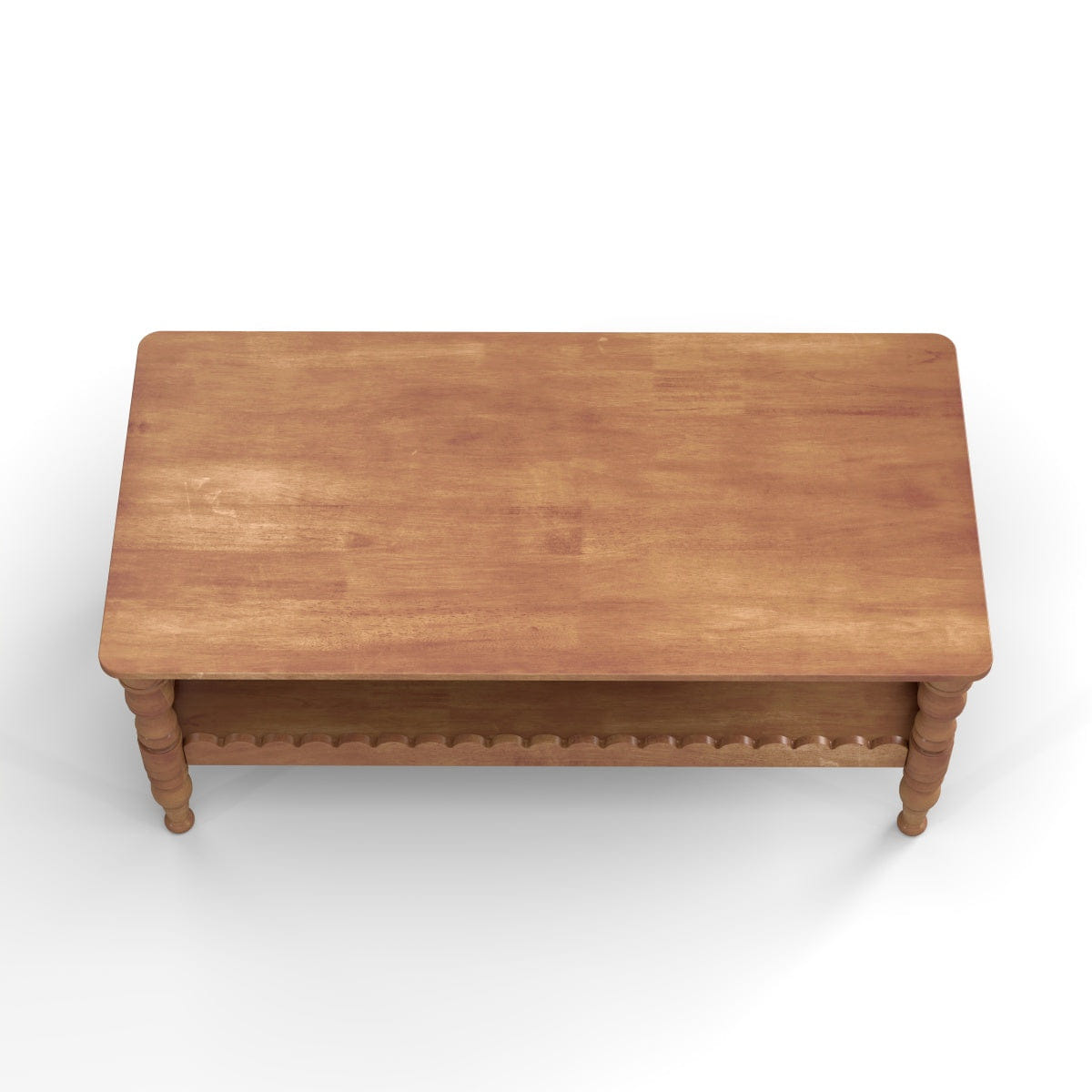 !SOLID Streamdale 2 - Tier Solid Wood Rectangle Coffee Table with Storage Shelf
