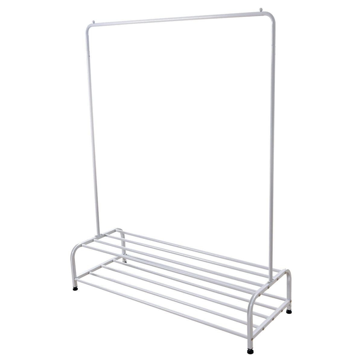 WHITE* Streamdale Heavy Duty Metal Garment Rack with Shelf, White, 47.2