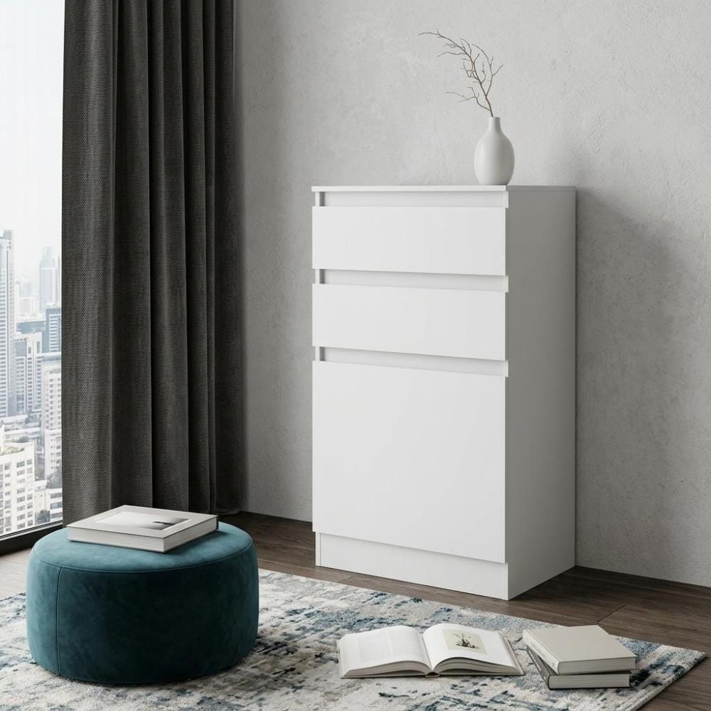 Drawer 23" White Two Drawer Standard Chest