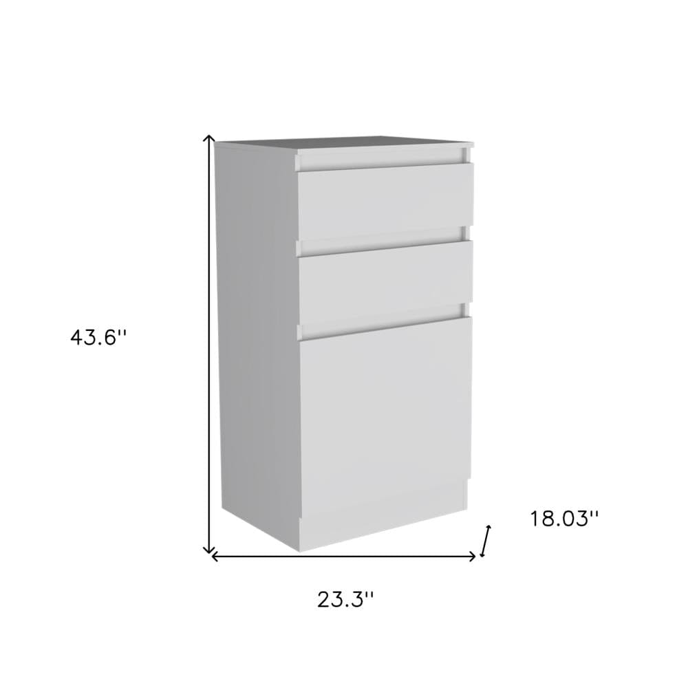 Drawer 23" White Two Drawer Standard Chest
