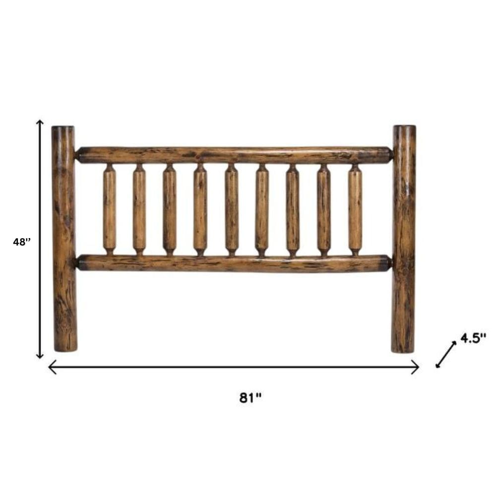 Vintage Natural Vintage Brown Finish Cedar Log King Headboard