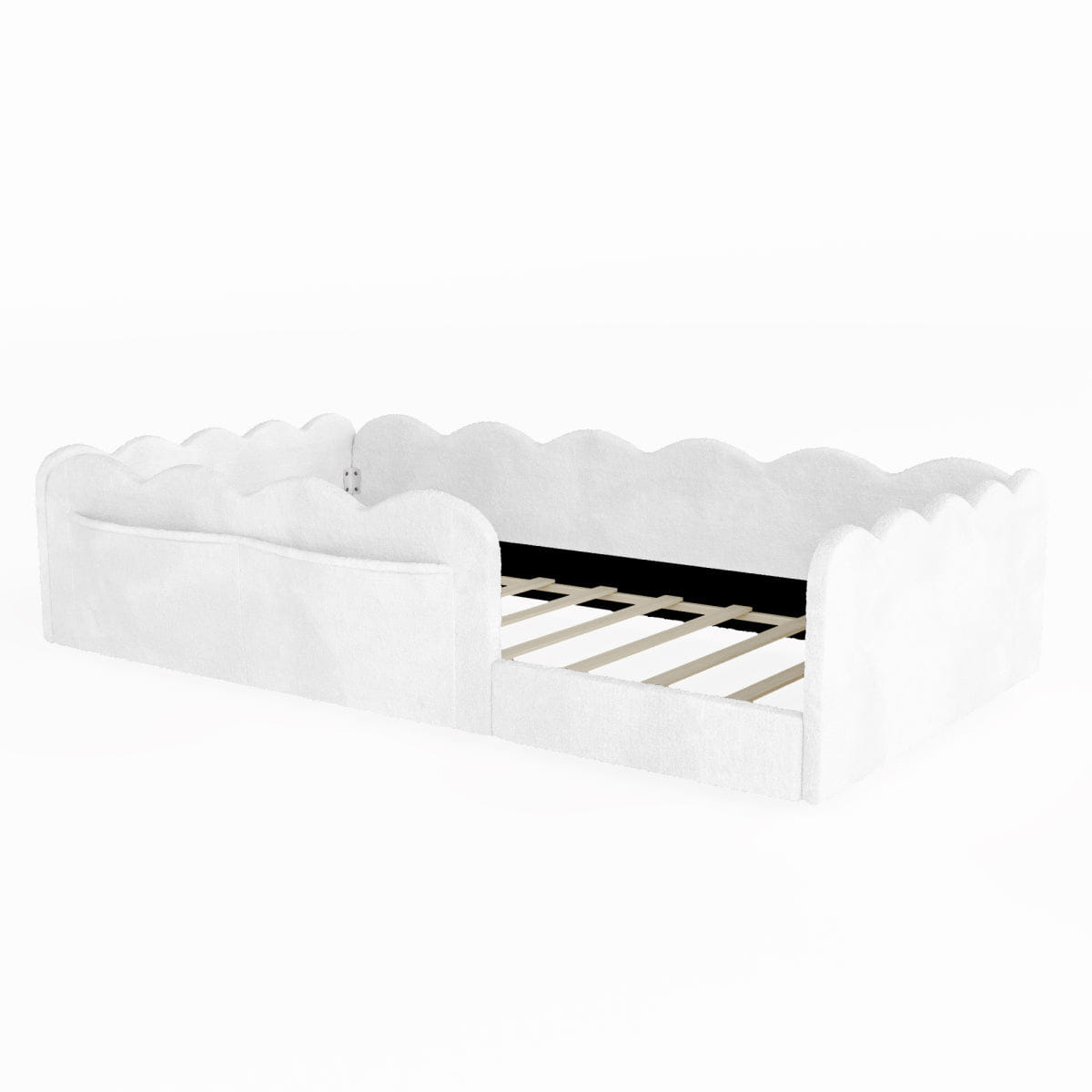 FLOOR Streamdale Twin Size Upholstered Floor Bed, White