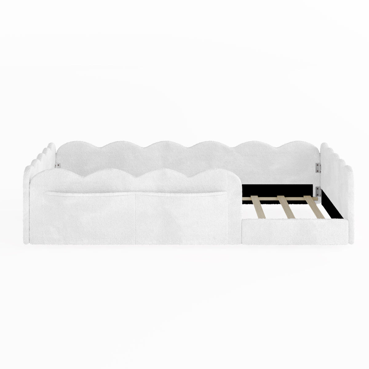 FLOOR Streamdale Twin Size Upholstered Floor Bed, White