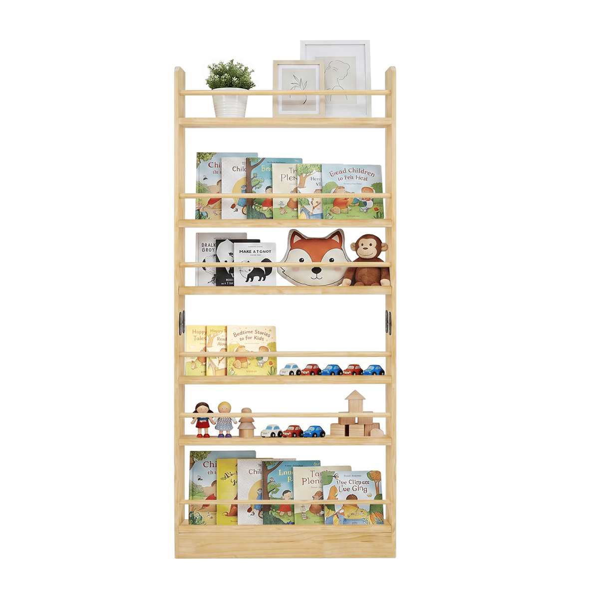 !SOLID Streamdale 6 - Tier Solid Wood Over - the - Door Bookshelf - Natural