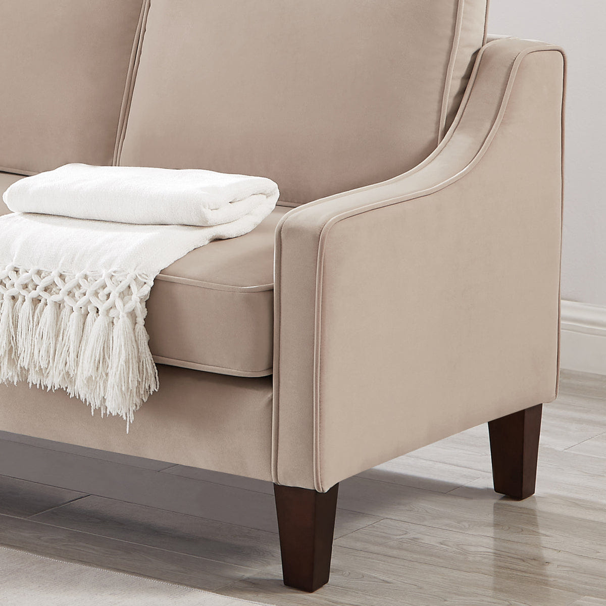 Velvet Streamdale Velvet 2 - Seater Loveseat Sofa with Removable Covers - Taupe