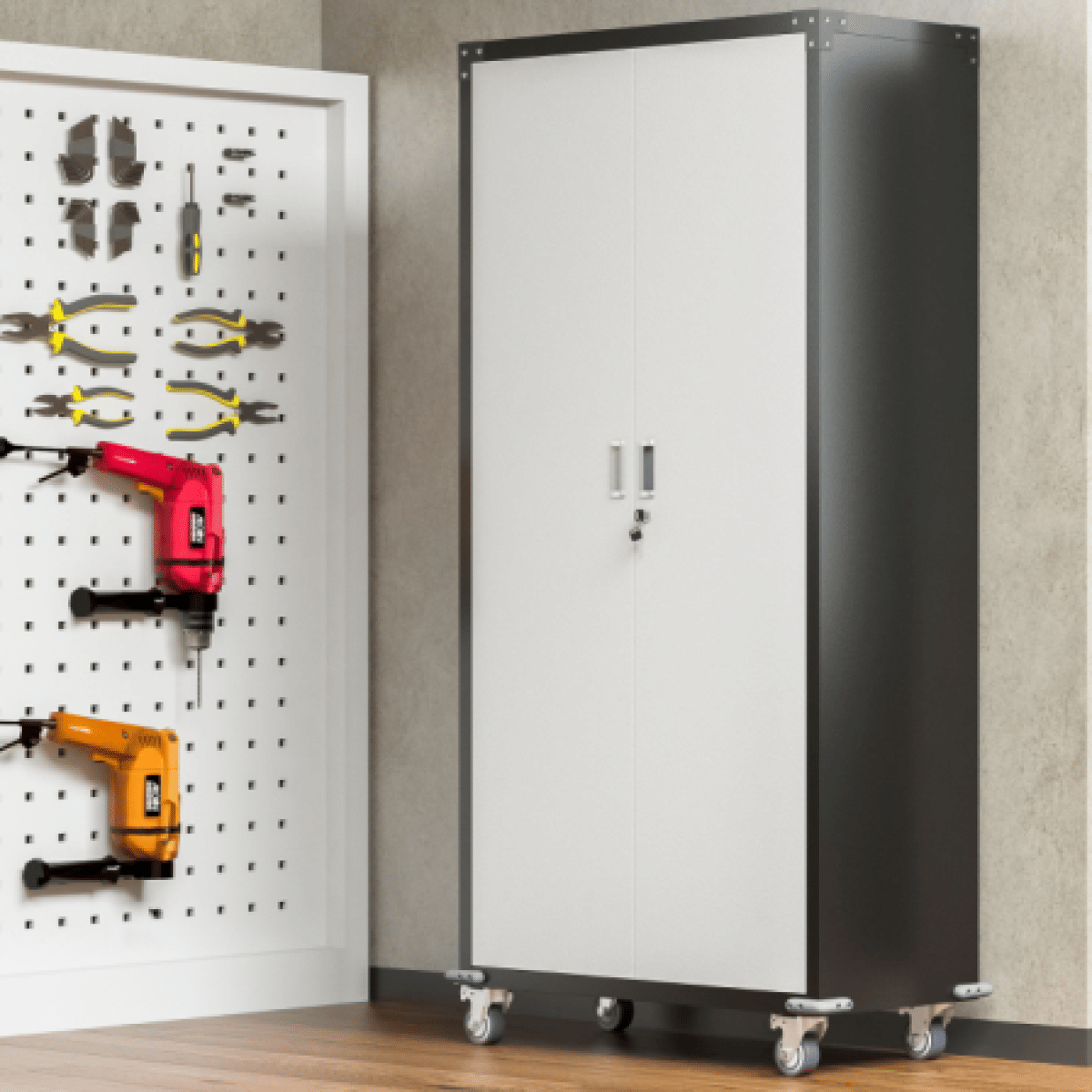 Garage Streamdale Garage Storage Cabinets with Locking Doors and 4 Adjustable Shelves
