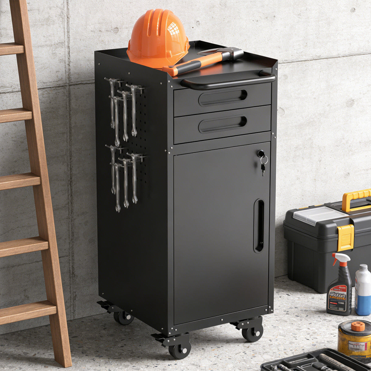 Garage Streamdale 34.3" Narrow Rolling Tool Cabinet - Space - Saving Garage Storage