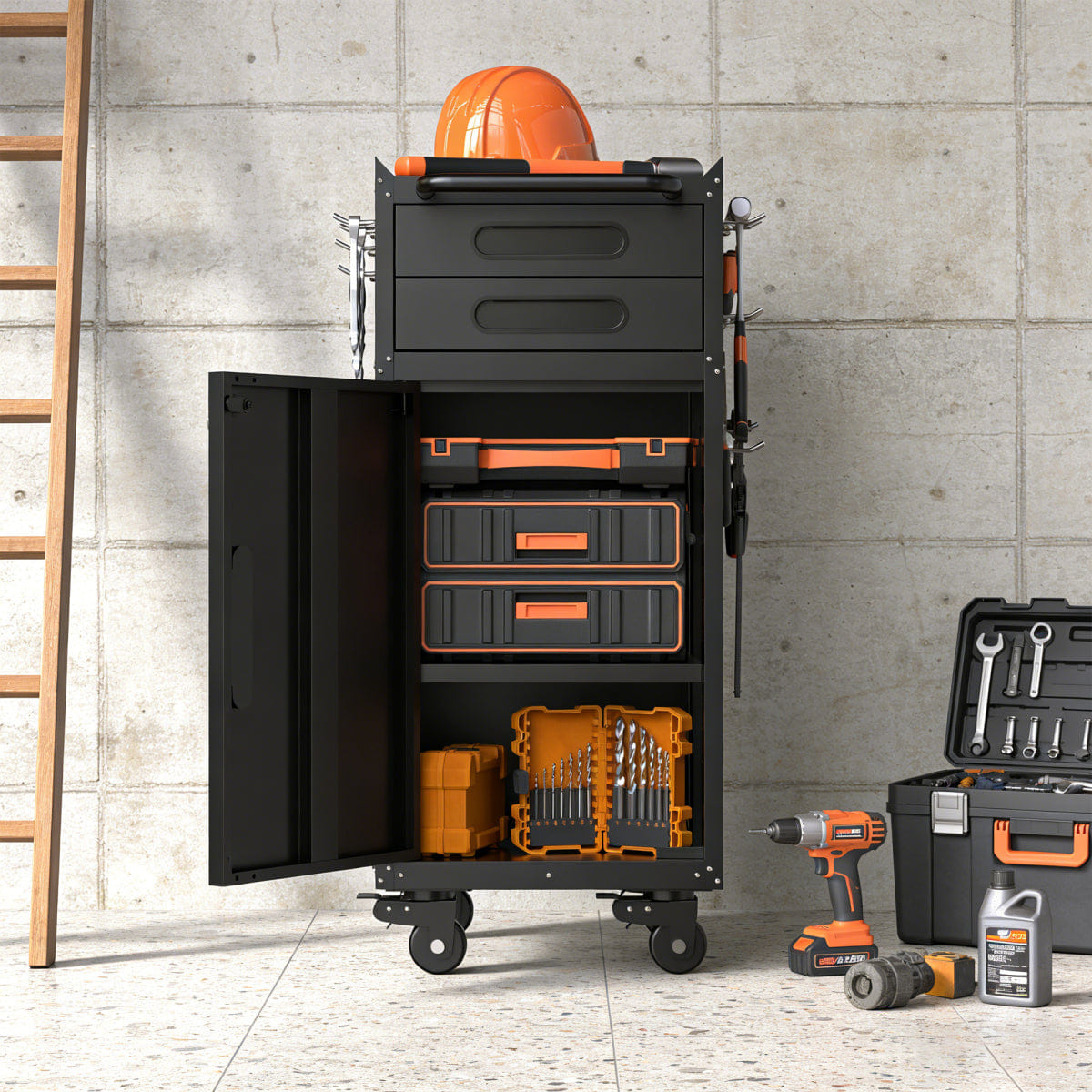 Garage Streamdale 34.3" Narrow Rolling Tool Cabinet - Space - Saving Garage Storage