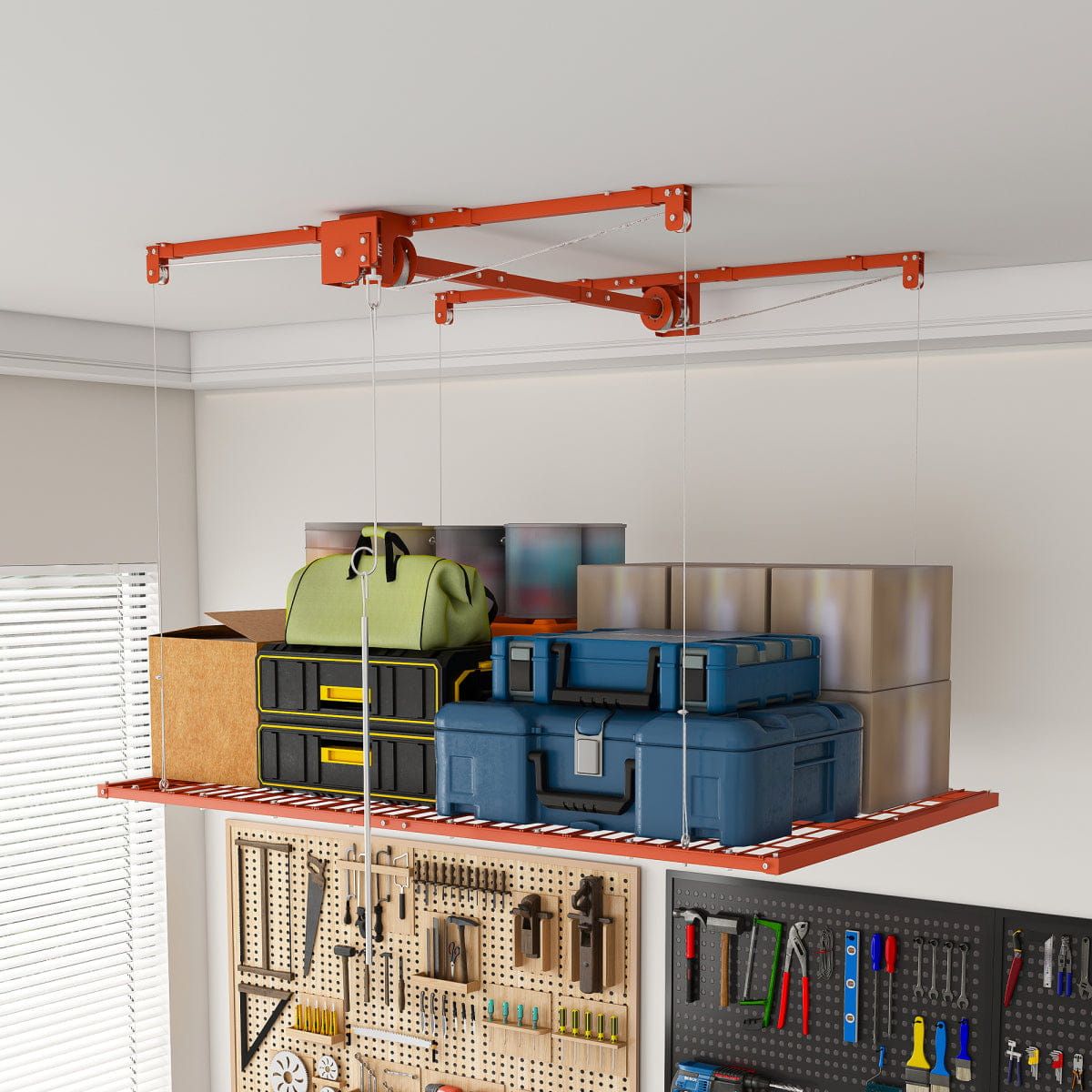 Garage Streamdale 4x8 FT Orange Overhead Garage Storage Rack, 350LBS Capacity