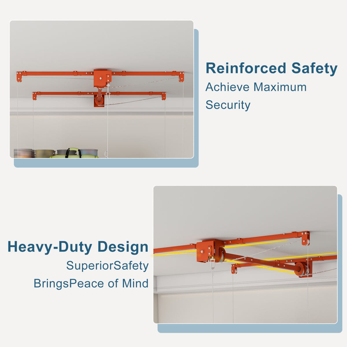 Garage Streamdale 4x8 FT Orange Overhead Garage Storage Rack, 350LBS Capacity
