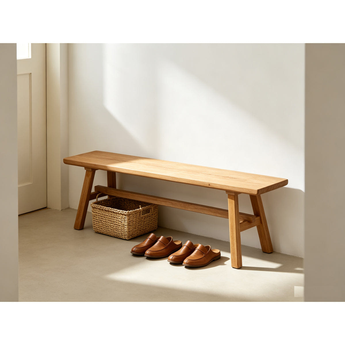 !SOLID Streamdale 55" Rustic Solid Wood Farmhouse Dining Bench