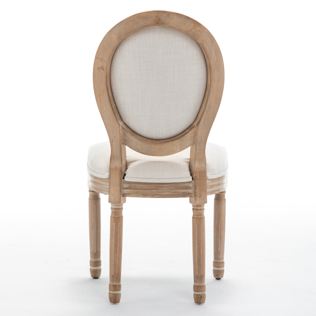 !SOLID Streamdale Farmhouse Solid Wood Dining Chairs with Linen Cushions, Beige, Set of 2