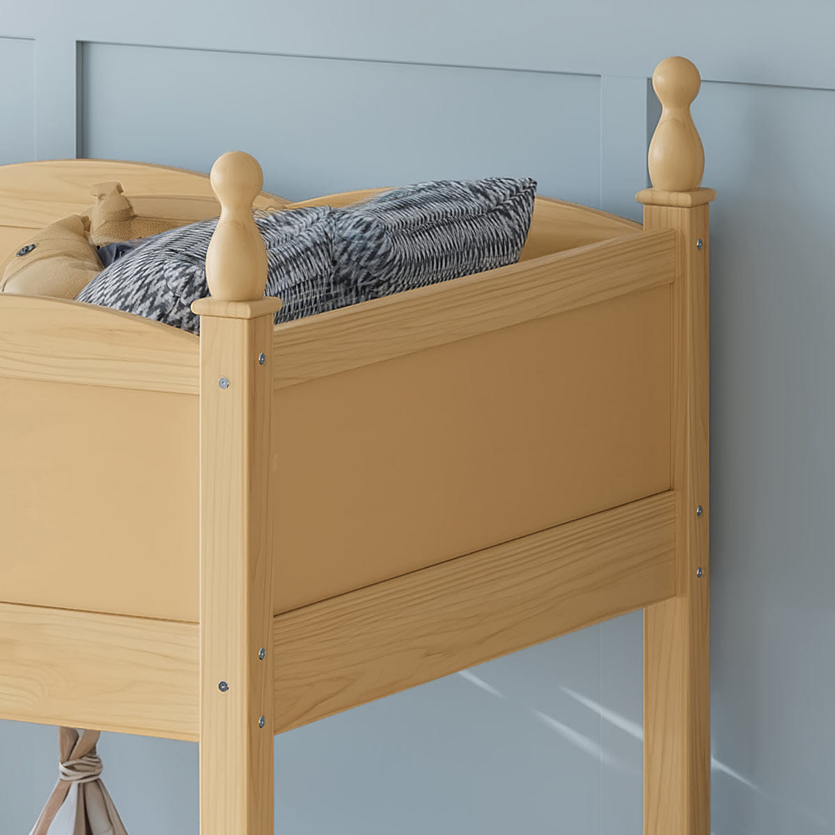 Space Streamdale Twin Wood Loft Bed with Ladders & Under - Bed Space, Natural