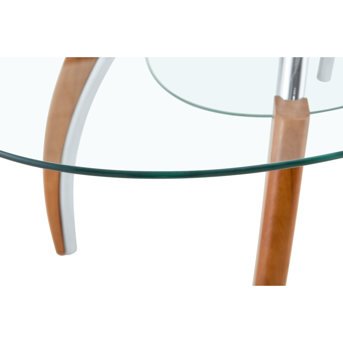 WOOD Streamdale Modern 2 - Tier Glass Coffee Table with Wood Legs