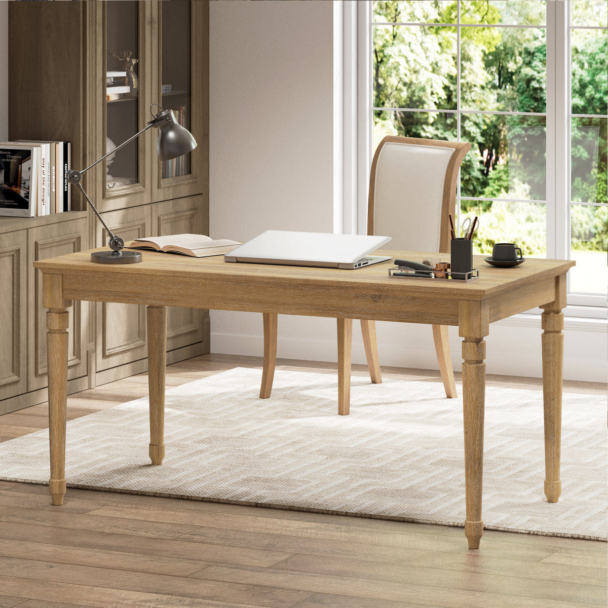 Drawer Streamdale 60" Rustic Farmhouse Writing Desk with Drawer, Seadrift