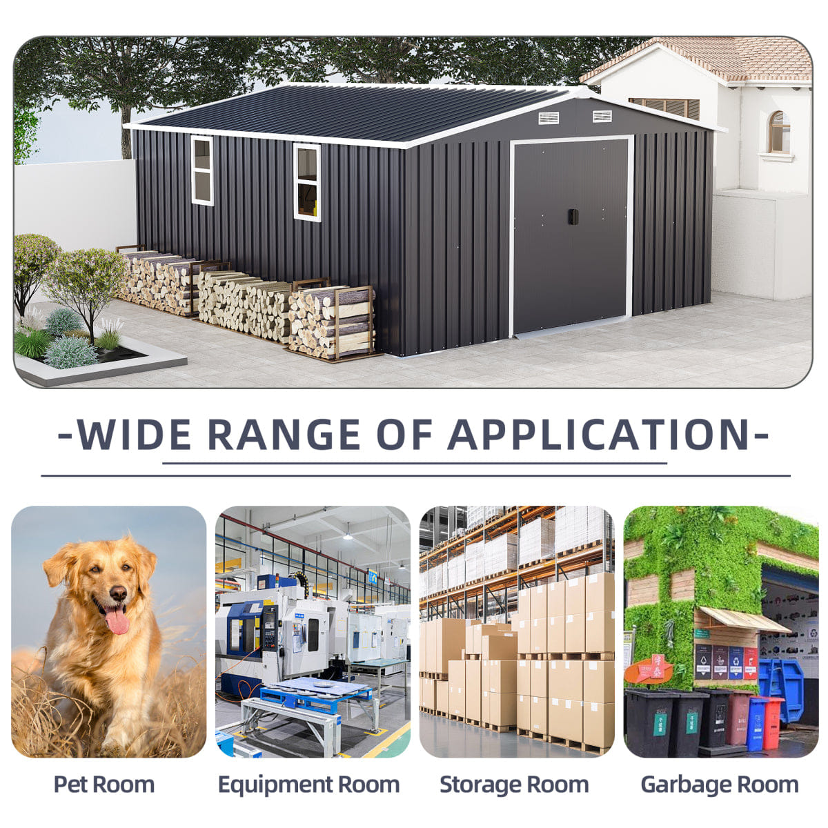 TWO Streamdale 10x12ft Steel Storage Shed with Windows (Two Colors Available)