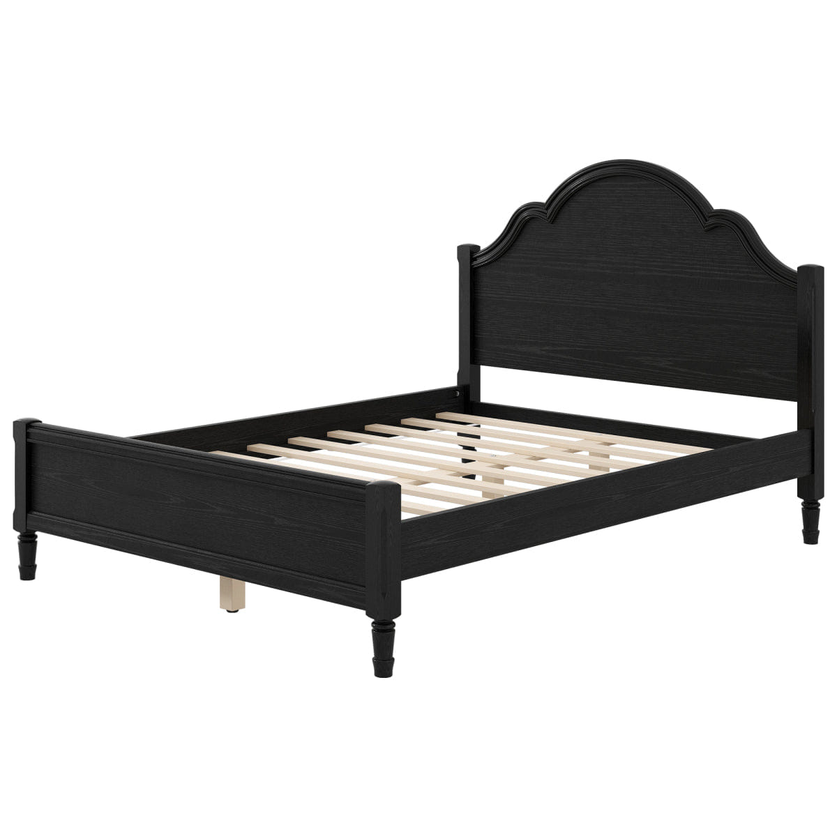 WOOD Streamdale Queen Size Wood Platform Bed with Headboard and Footboard, Black