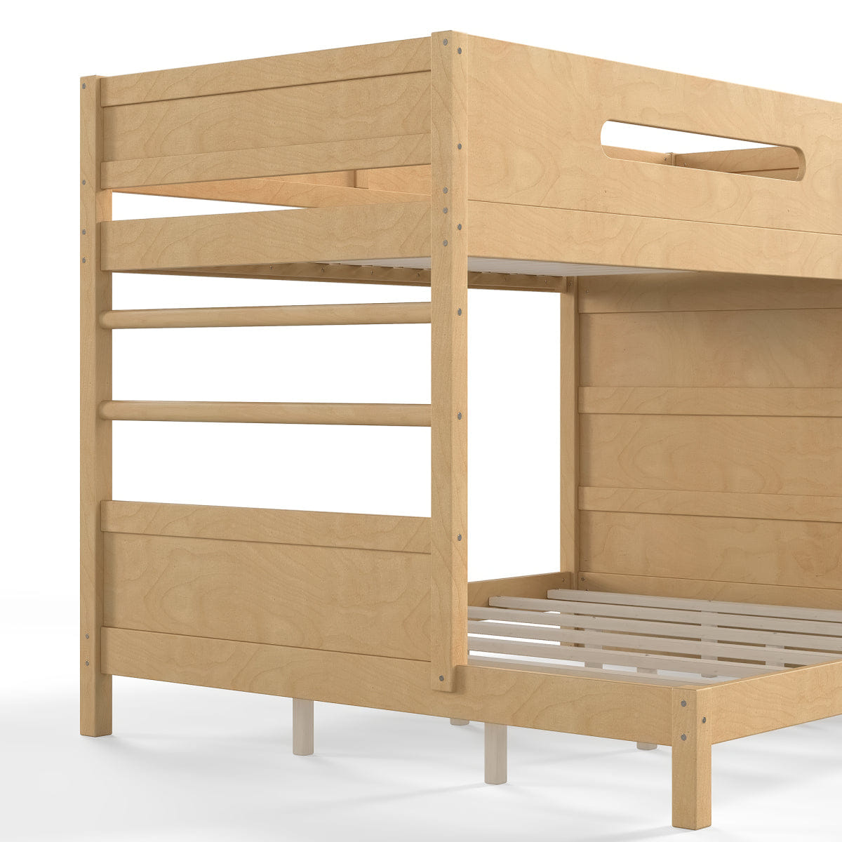 !SOLID Streamdale Twin XL/Queen Solid Wood Bunk Bed with Wardrobe and Rock Climbing Wall
