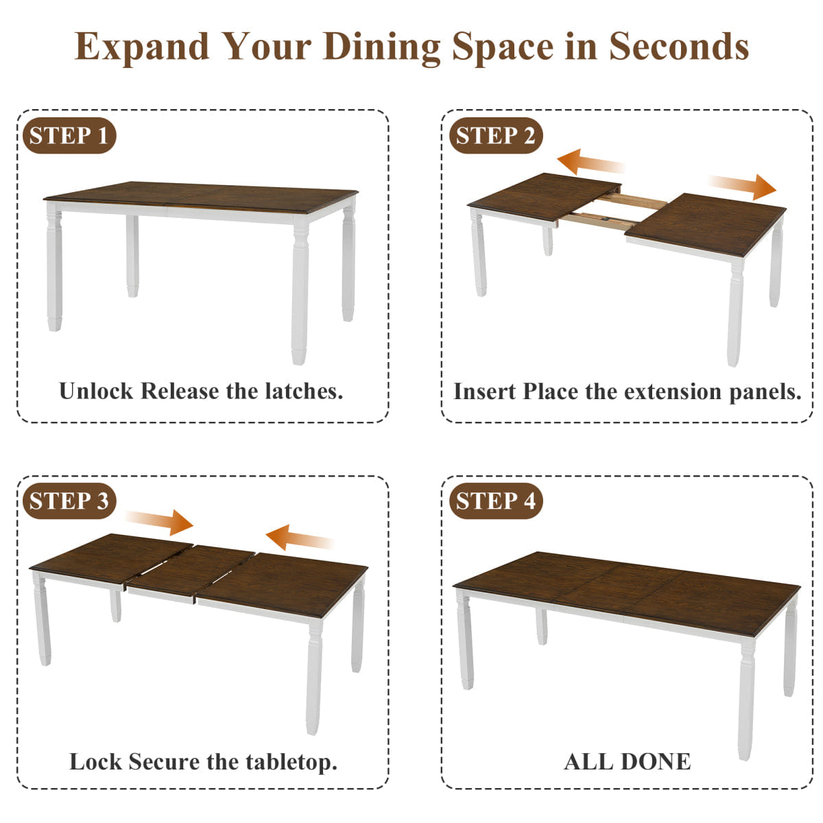 And Streamdale 6 - Piece Modern Farmhouse Extendable Dining Table Set with 4 Chairs and 1 Bench