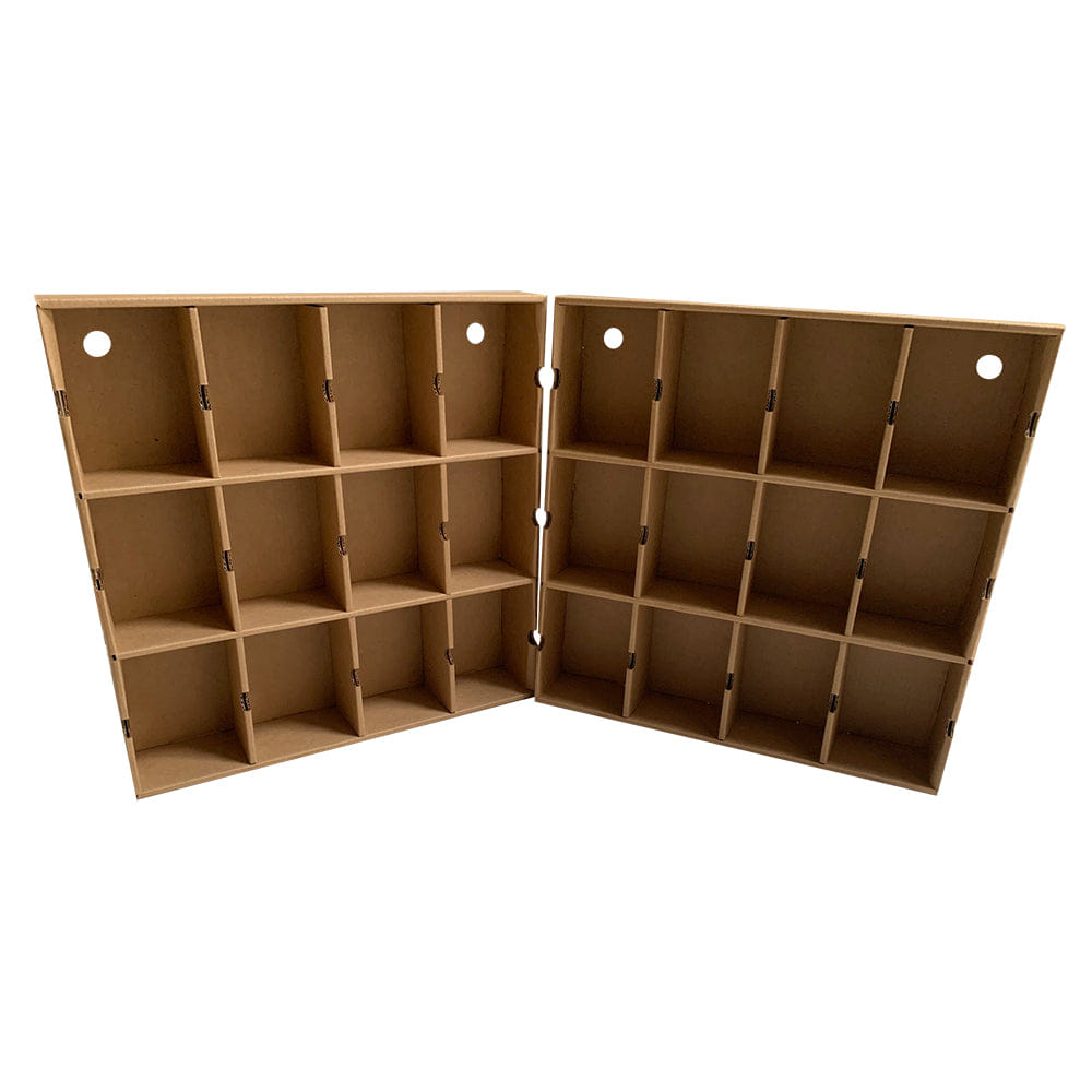 MK Kubbies (PRE - ORDER ETA EARLY AUGUST) KUBBIE ECO BROWN (3x4) - In Box Display Case for Funko Pops, Wall Mountable & Stackable Pop Shelf (Cardboard)