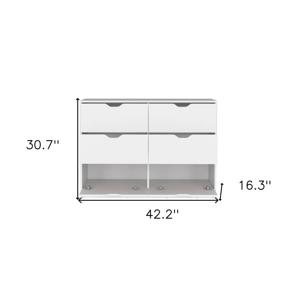 Drawer 42" White Six Drawer Double Dresser