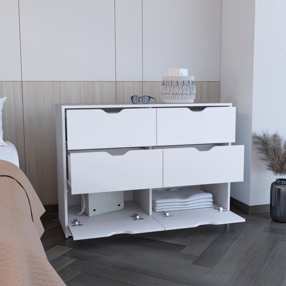 Drawer 42" White Six Drawer Double Dresser