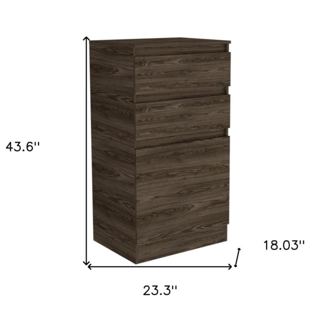 Drawer 23" Brown Wood Two Drawer Dresser