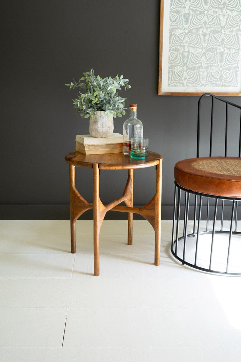 MANGO Round Mango Wood Accent Table