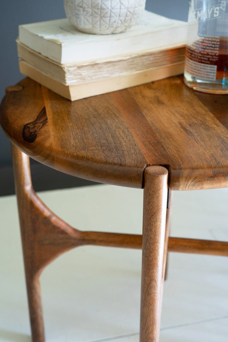 MANGO Round Mango Wood Accent Table