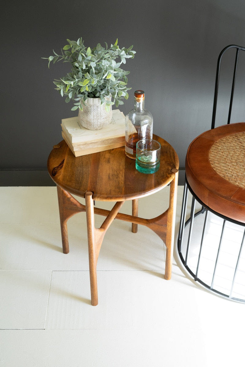 MANGO Round Mango Wood Accent Table
