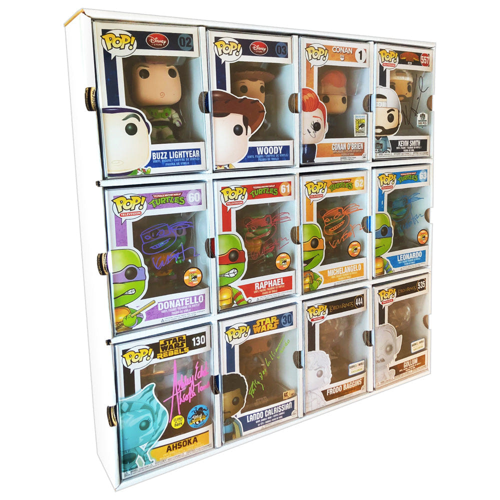 MK Kubbies KUBBIE DLX WHITE (3x4) - In Box Display Case for Funko Pops, Wall Mountable & Stackable Pop Shelf (Cardboard)