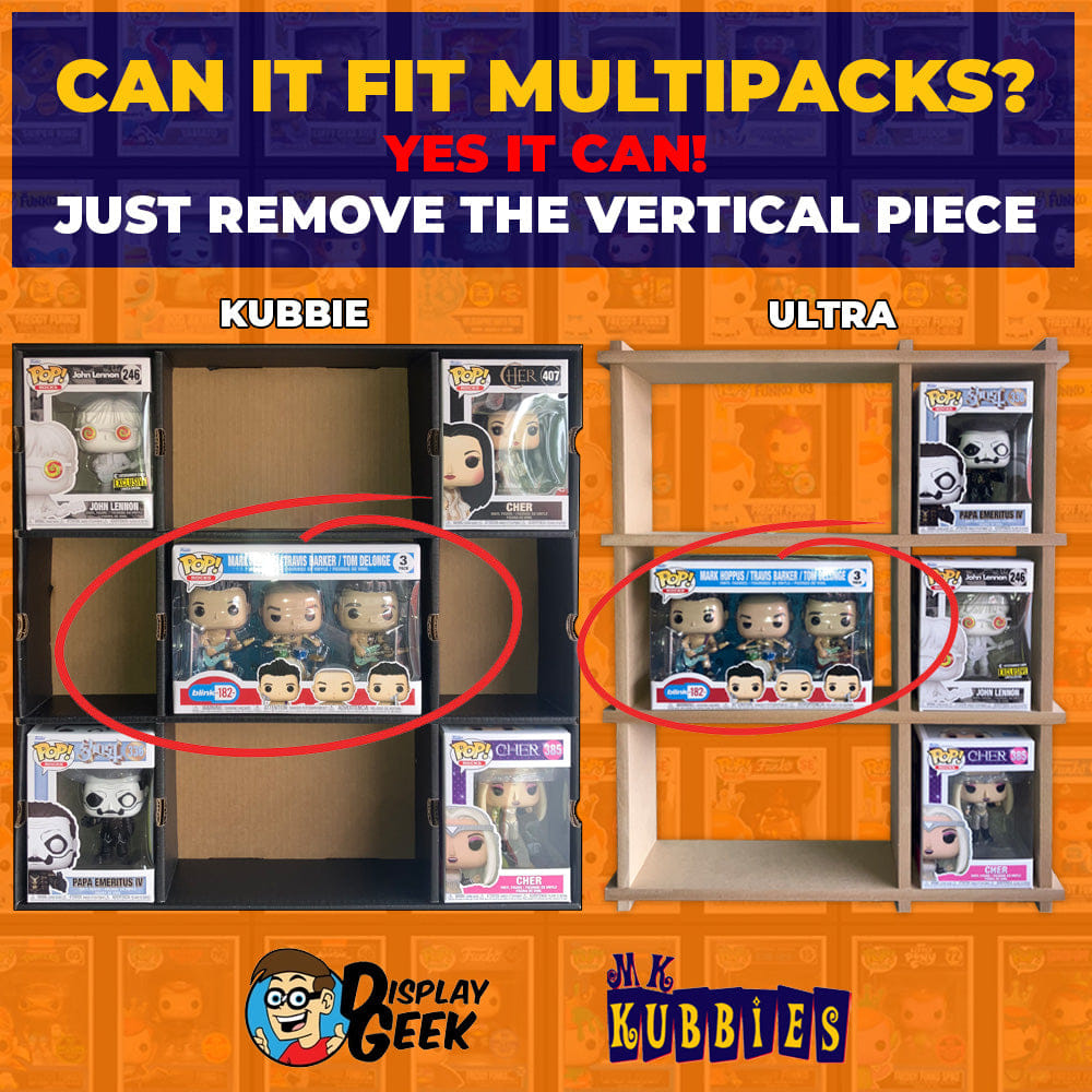 MK Kubbies KUBBIE DLX WHITE (3x4) - In Box Display Case for Funko Pops, Wall Mountable & Stackable Pop Shelf (Cardboard)