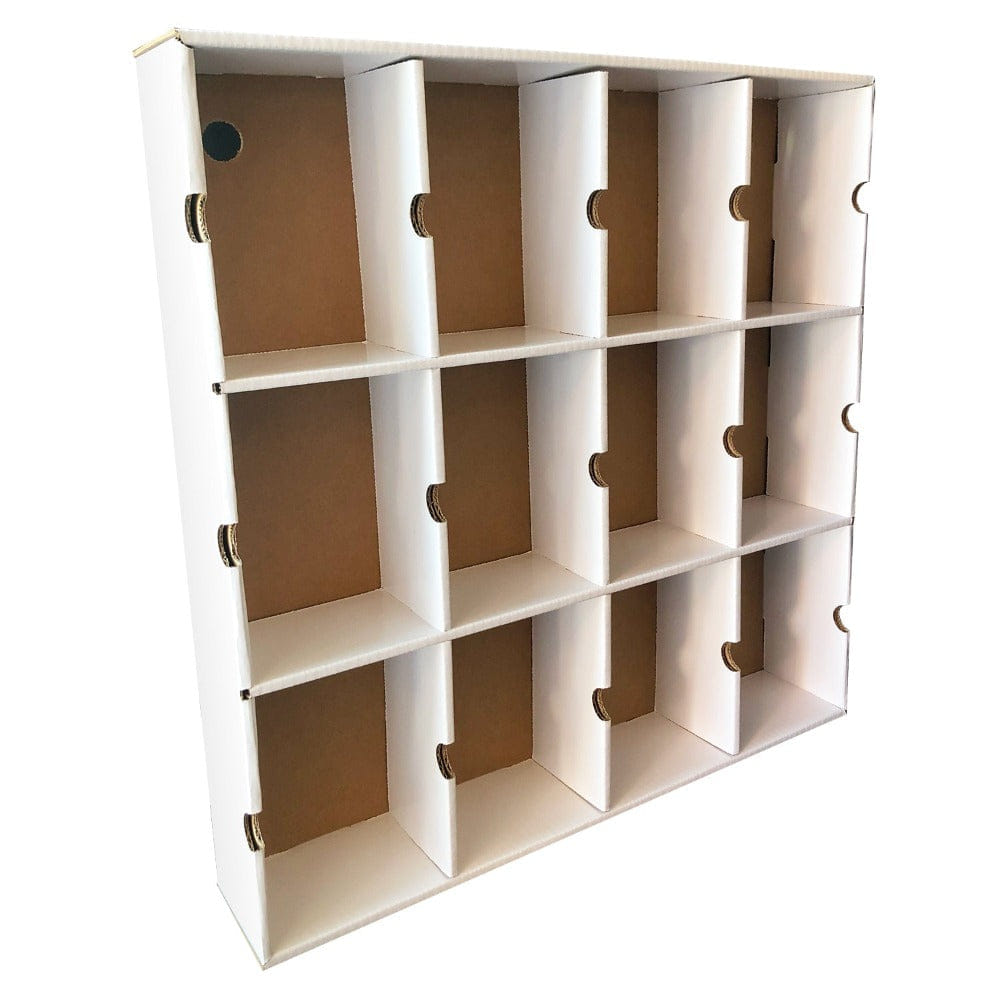 MK Kubbies KUBBIE DLX WHITE (3x4) - In Box Display Case for Funko Pops, Wall Mountable & Stackable Pop Shelf (Cardboard)