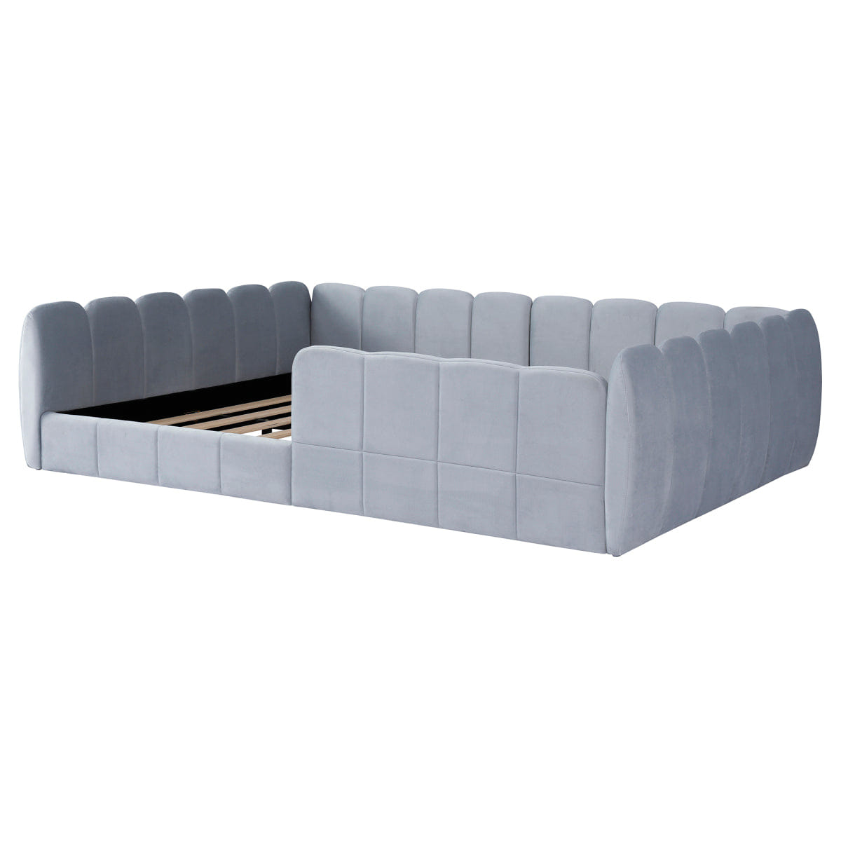 Velvet Streamdale Full Size Velvet Upholstered Floor Bed, Gray