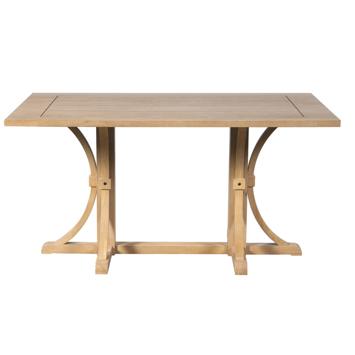!SOLID Streamdale Solid Wood 60" Rustic Farmhouse Dining Table, Natural Oak