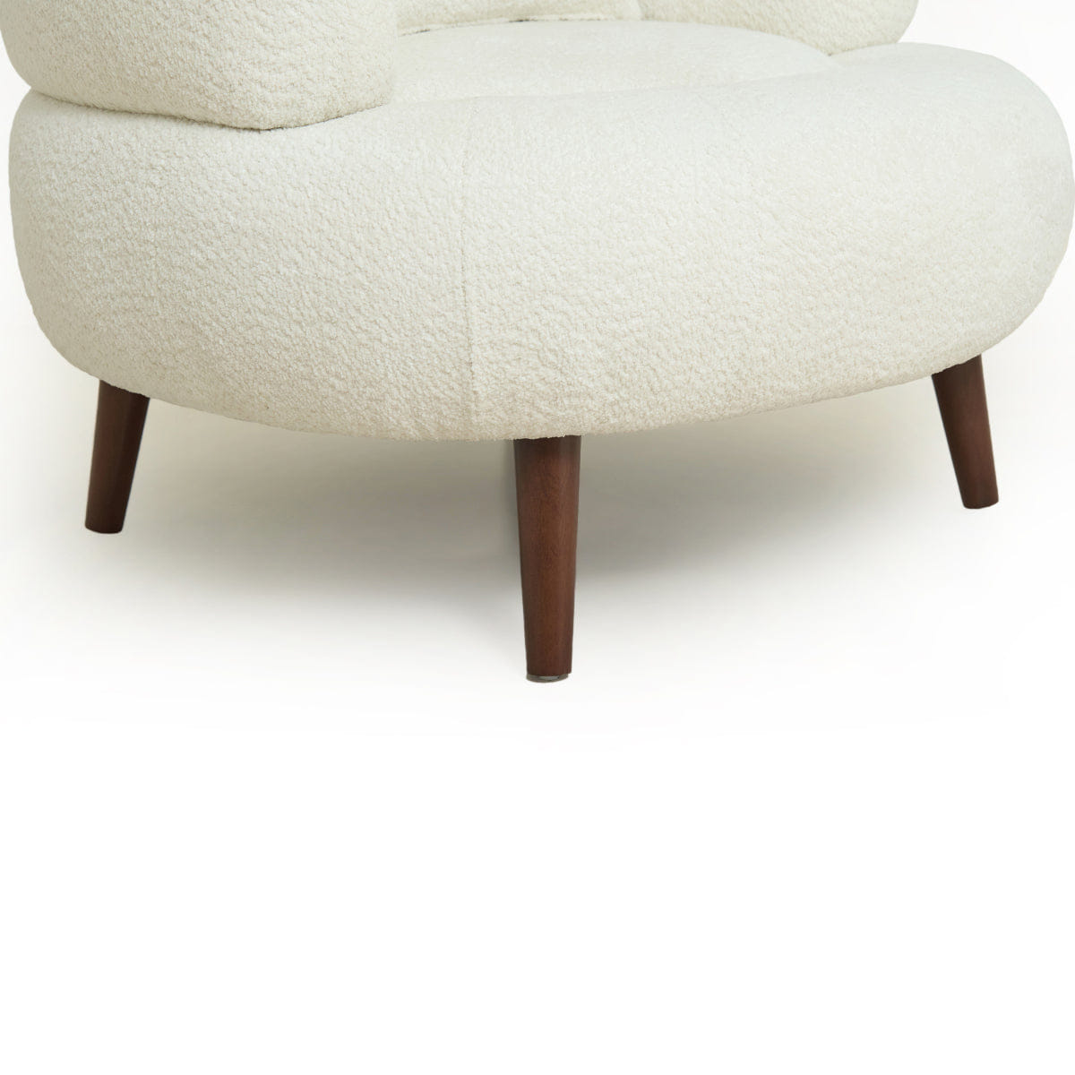 WHITE* Streamdale Nordic Chenille Lazy Club Chair with Ottoman and Pillow, White