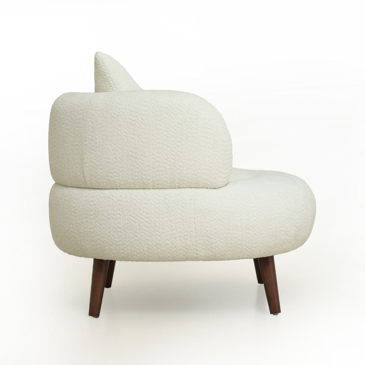 WHITE* Streamdale Nordic Chenille Lazy Club Chair with Ottoman and Pillow, White