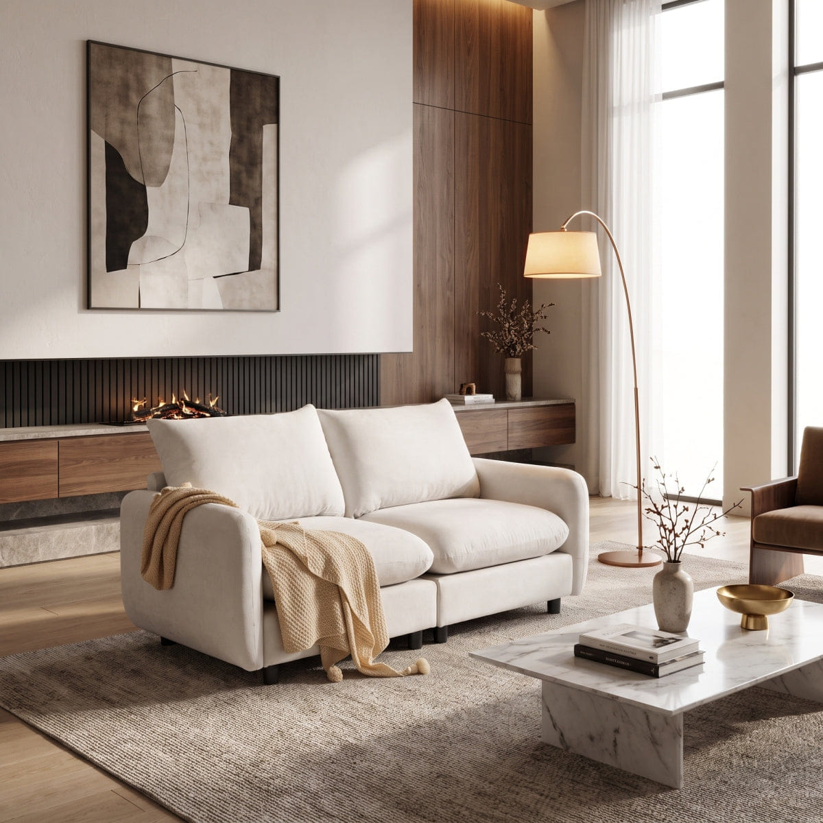 In 2 Streamdale 69 in. 2 - Seats Modular Sectional Sofa Corner Chair Sofa Couch