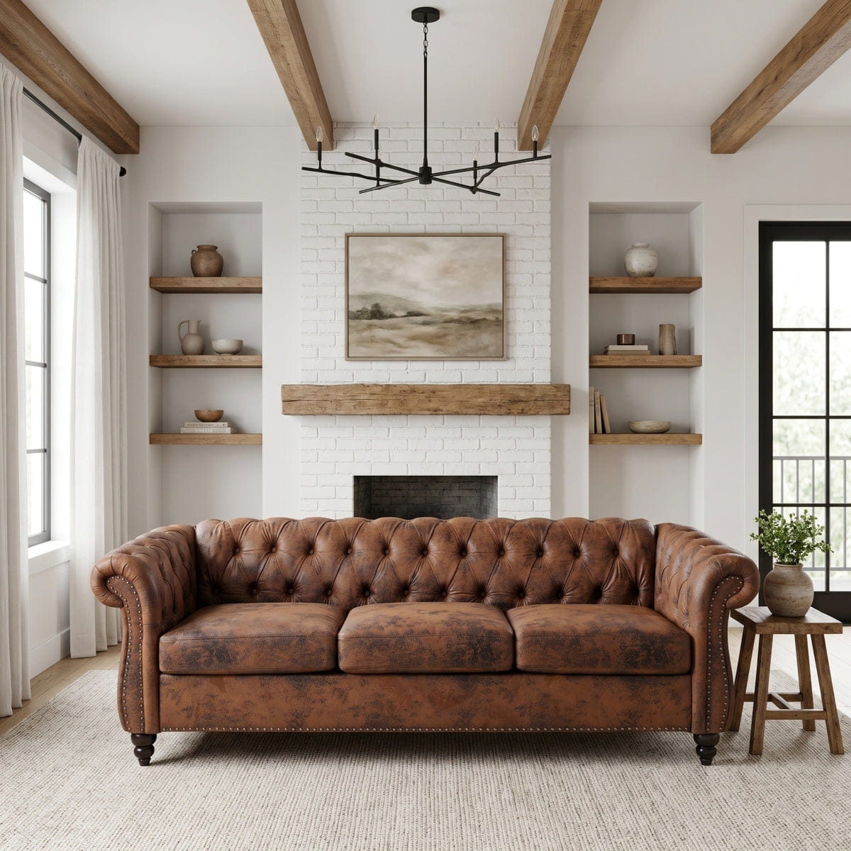 Chesterfield Streamdale 84.65" Rolled Arm Chesterfield 3 Seater Sofa